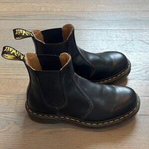 Dr. Martens Black Boots with Yellow Stitching